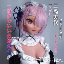 ElsaBabe 148cm Anime Style Platinum Silicone Sex Doll Anime Figure Body Real Solid Erotic Toy with Metal Skeleton, Mishima Miyo