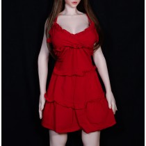 ElsaBabe Sex Doll Dress V-Neck Red Dress Silicone Sex Doll Clothes for 102cm Uehara Chiho